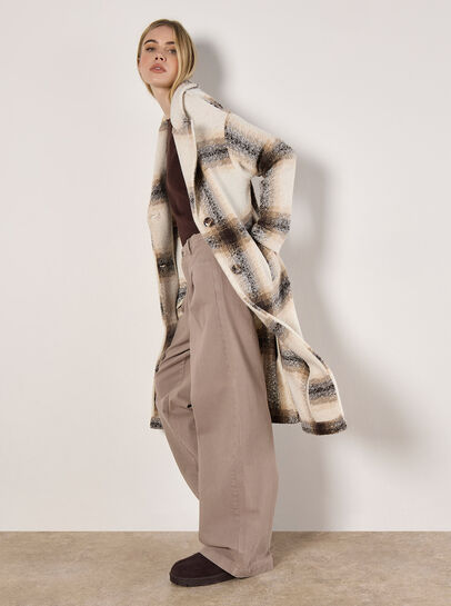 Soft Oversized Check Coat