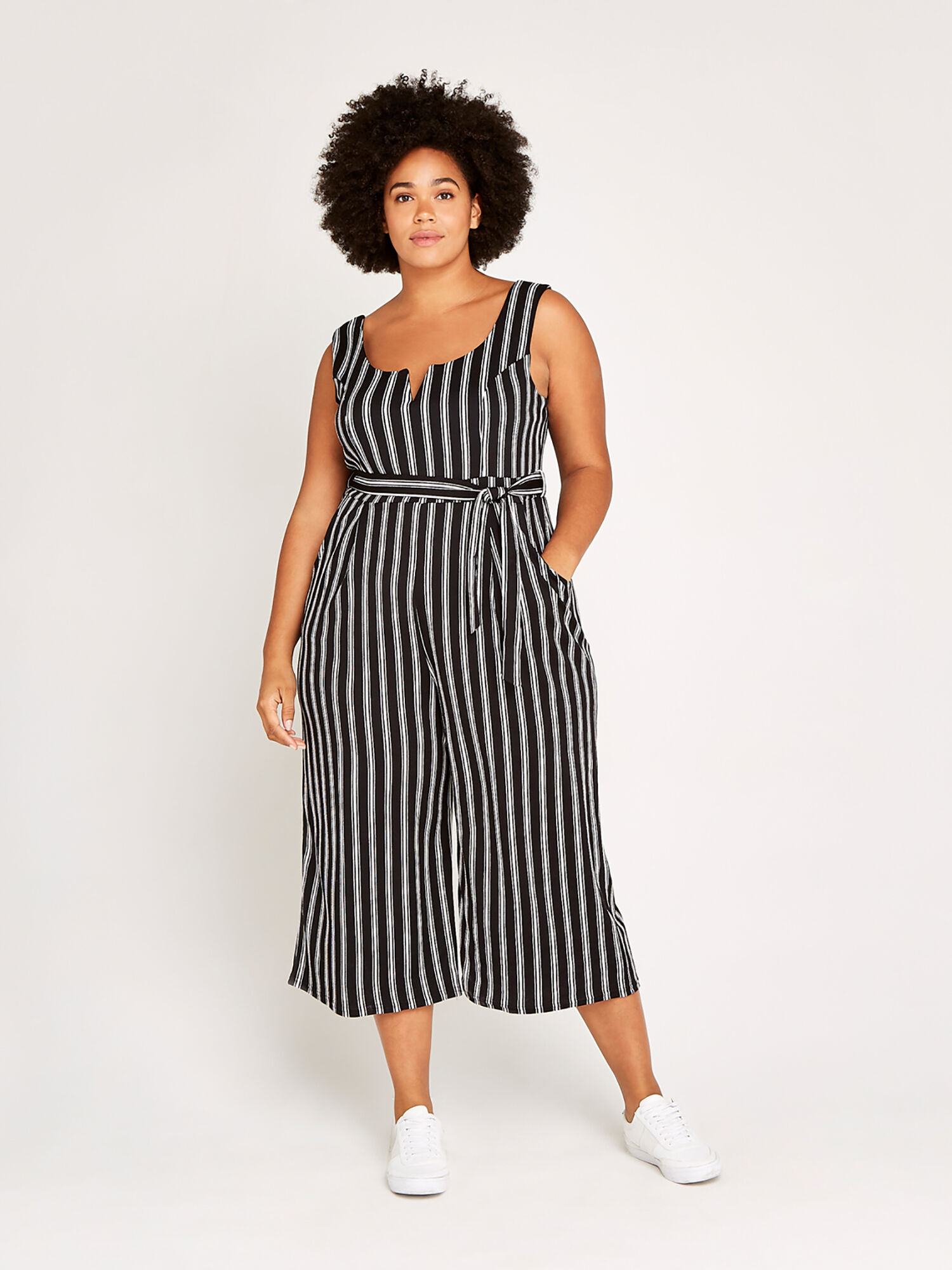 Striped culotte jumpsuit on sale