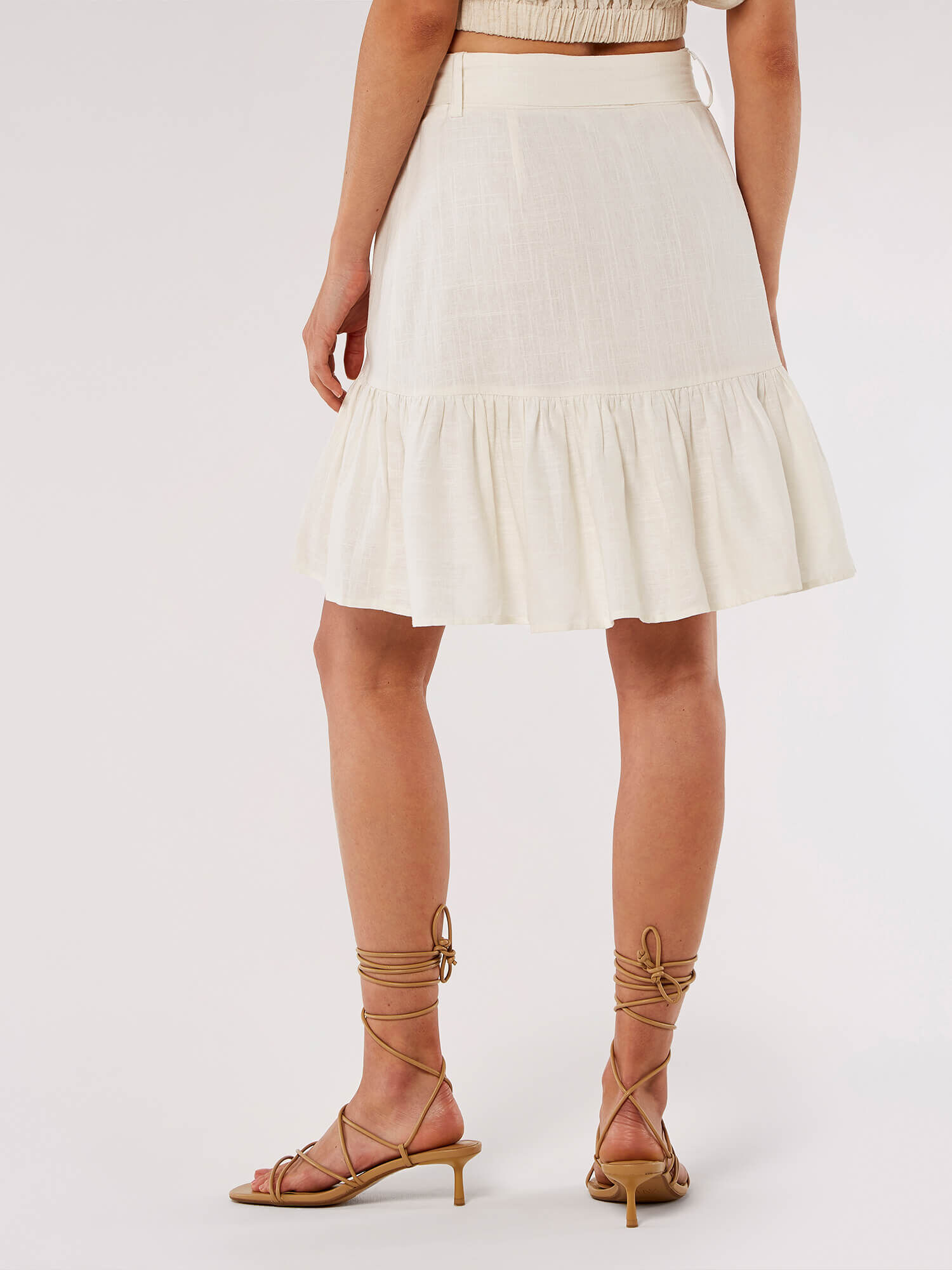 Button down skirt cream store
