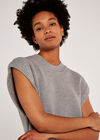 Sleeveless Knit Dress, Grey, large