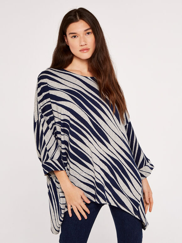 Diagonal Lines Top, Grey, large