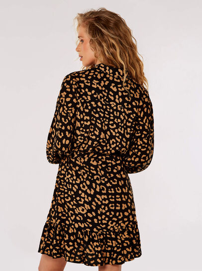 Leopard Print Shirt Mini Dress