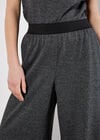 Mini Dogtooth Soft Wide Leg Trousers, Dark Grey - Charcoal, large