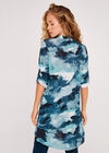 Watercolour Disruption Tunic, Aqua - Turquoise, large