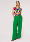 Colour Block Leaf Top, Red, large