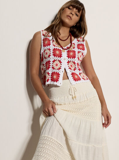 Crochet Tiered Maxi Skirt