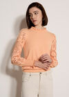 Lace Mesh Jumper, Peach, large