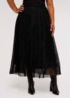 Curve Lurex Midi Skirt, Black, large