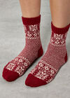 Snowflake Fair Isle Socks, Red, large