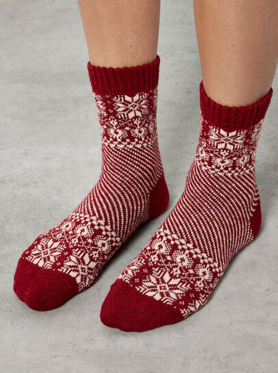 Snowflake Fair Isle Socks