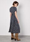 Animal Print Midaxi Dress, Navy, large