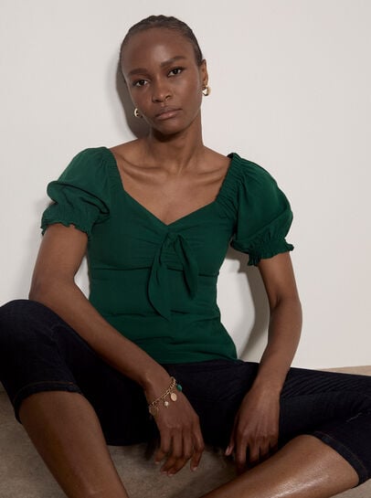 Tie Front Milkmaid Top