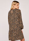 Tiered Babydoll Crew Neck Dress, Stone, large