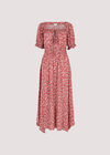 Sarasa Milkmaid Midi Dress, Pink, large