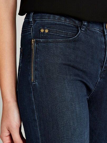 Blue Skinny Biker Look Jeans