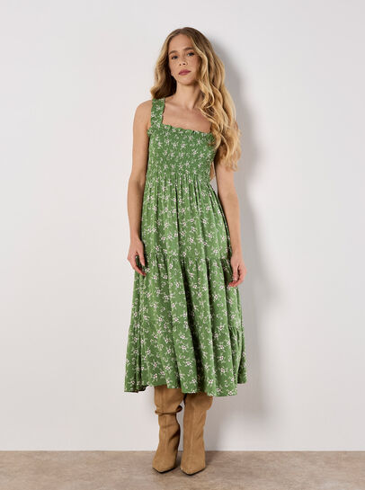 Orchid Smock Midi Dress