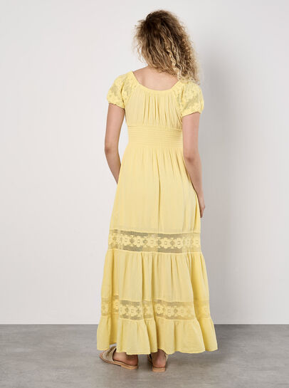 Floral Lace Milkmaid Maxi Dress