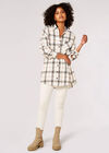 Oversized Cotton Check Shirt, White, large