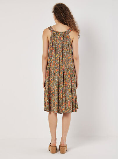 Paisley Floral Swing Mini Dress