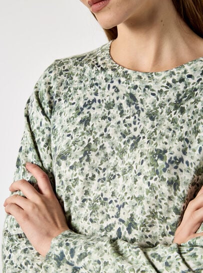 Fine Knit Silhouette Floral Jumper