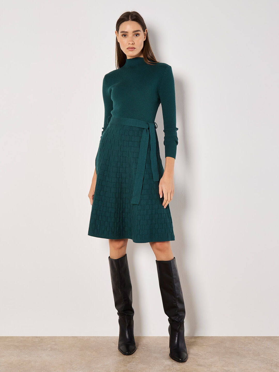 High Neck Knitted Dress
