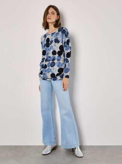 Abstract Circles Oversized Top
