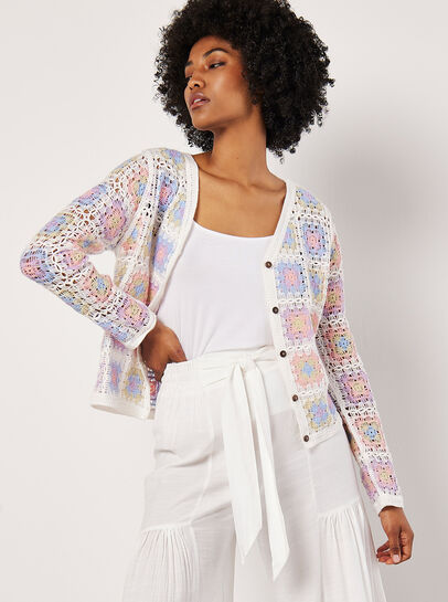 Multi Crochet Squares Cardigan