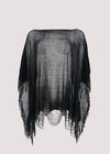 Ladder Back Festival Poncho, Black, large