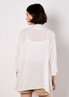 Embroidered Cover-Up Kimono, White, large