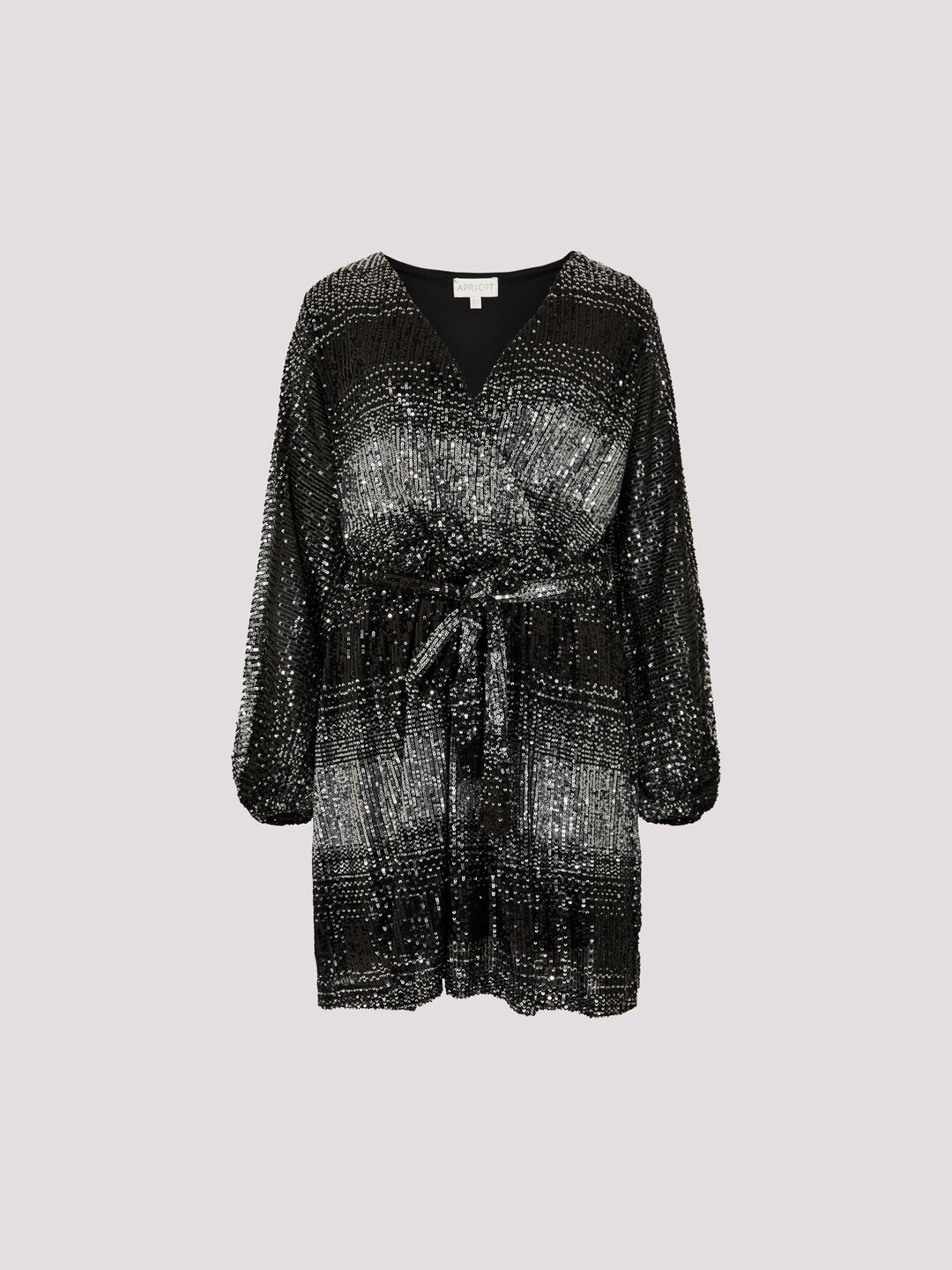 Ombre Sequin Wrap Mini Dress | Apricot Clothing