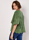 Embroidered Cotton Top, Green, large