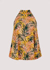 Tropical Halter Neck Top, Mustard, large