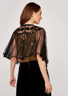 Sequin Mesh Cape Top, Black, large