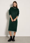 Tipped Knitted Jumper Midi Dress, Green, large