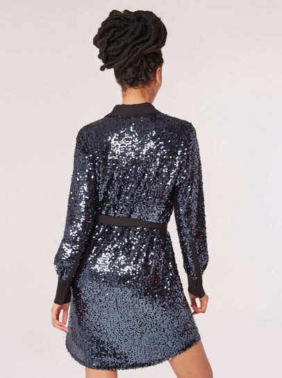 Sequin Shirt Mini Dress
