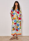 Colourful Sketch Print Culottes, Cream, large