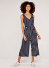 Stripe Pocket Jumpsuit, Navy, large