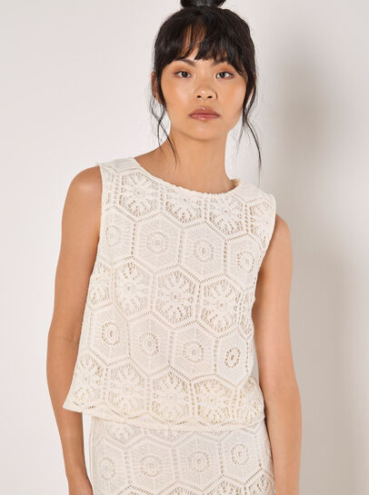 Crochet Lace Tile Shell Top