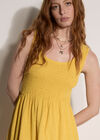 Embroidered Floral Tiered Maxi Dress, Mustard, large