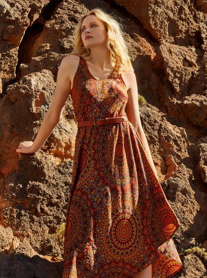 Moroccan Mandala Midi Dress