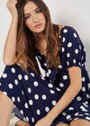 Polka Dot Bow Detail Midi Dress, Navy, large