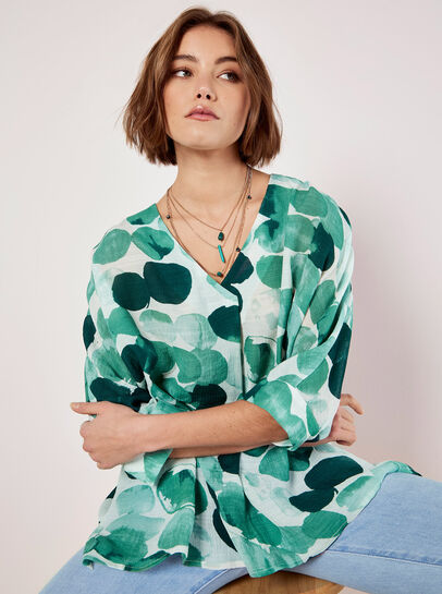 Abstract Paint Print Top