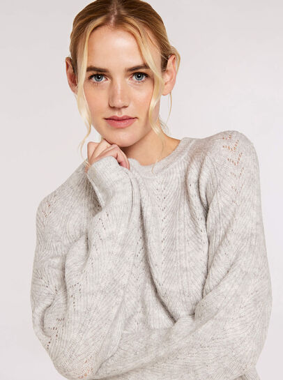 Chevron Pointelle Lurex Jumper