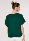 Raw Edge Cotton Tee, Green, large