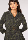 Textured Print Hanky Hem Mini Dress, Green, large