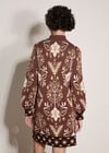 Folk Floral Mini Jumper Dress, Brown, large