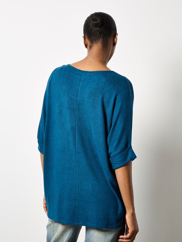 Soft Touch Batwing Top, Teal, large