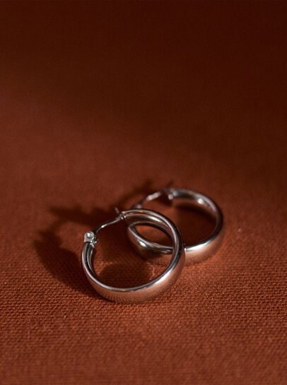 Silver Tone Hoop Earrings