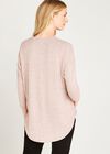 Marl Round Hem Top, Pink, large