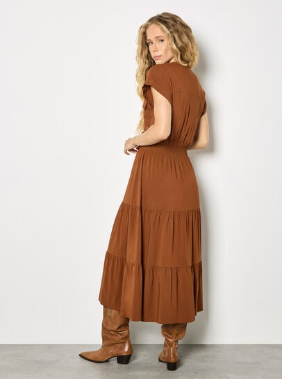 Tiered Utility Midaxi Dress